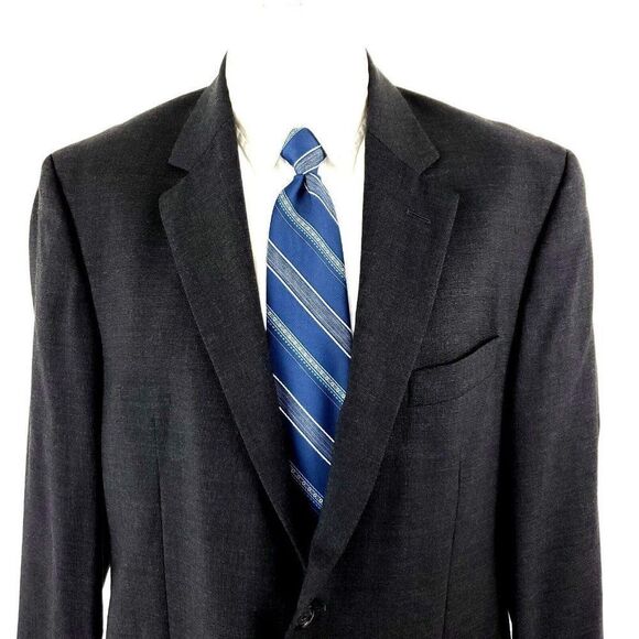 Pronto Uomo Lessona Super‎ 100s Wool 2 Button Blazer 42R Gray Italy - Picture 1 of 11